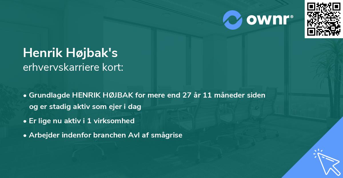 Henrik Højbak's erhvervskarriere kort