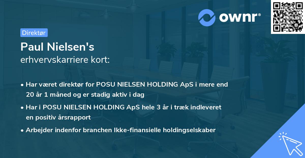 Paul Nielsen's erhvervskarriere kort