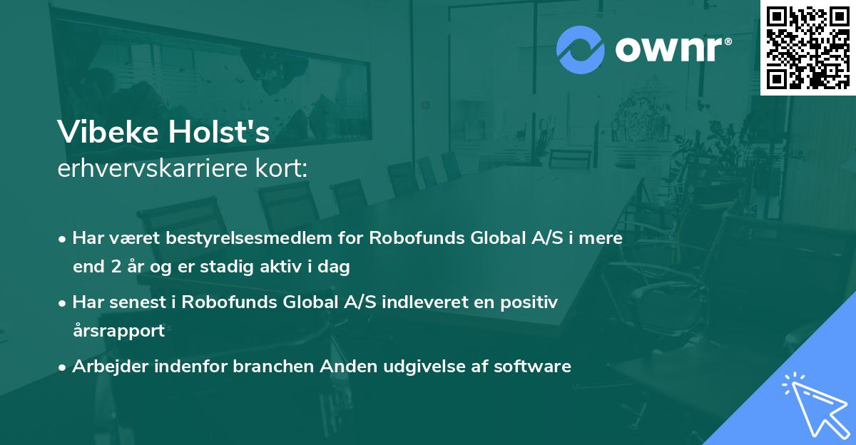 Vibeke Holst's erhvervskarriere kort