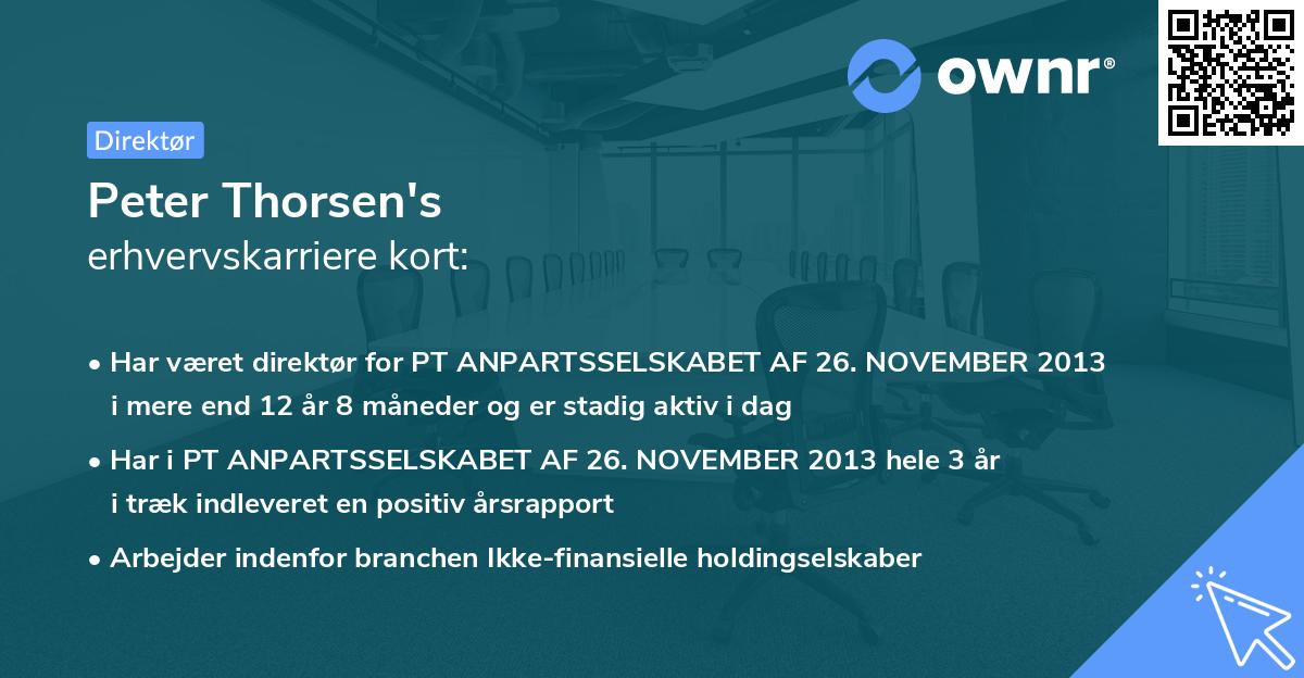 Peter Thorsen's erhvervskarriere kort