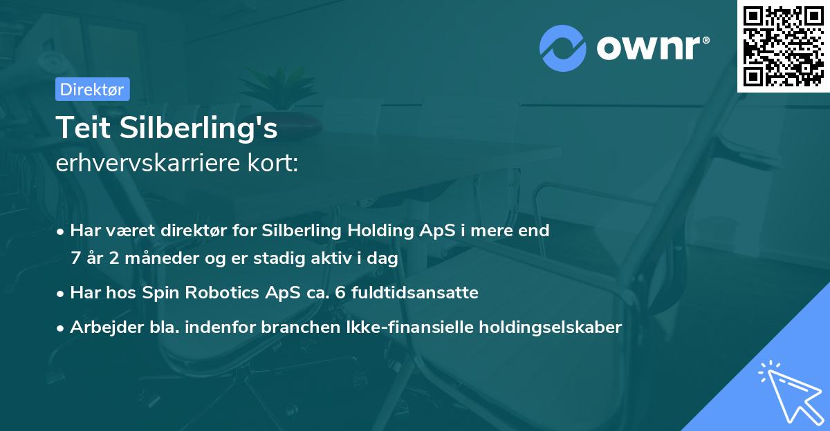 Teit Silberling's erhvervskarriere kort