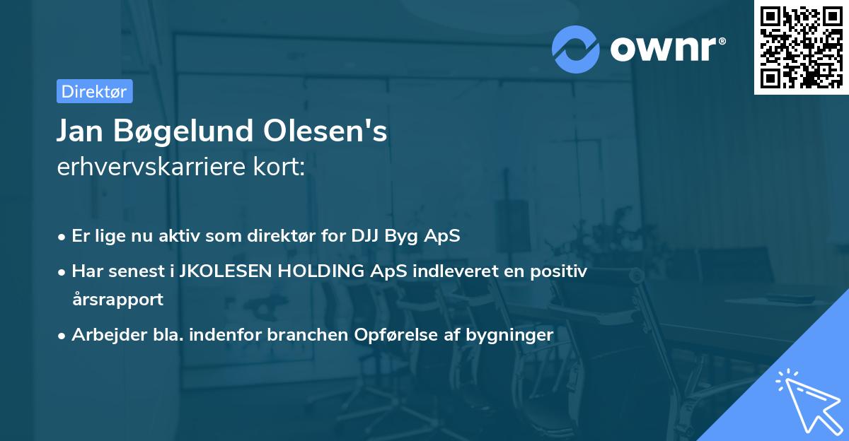 Jan Bøgelund Olesen's erhvervskarriere kort