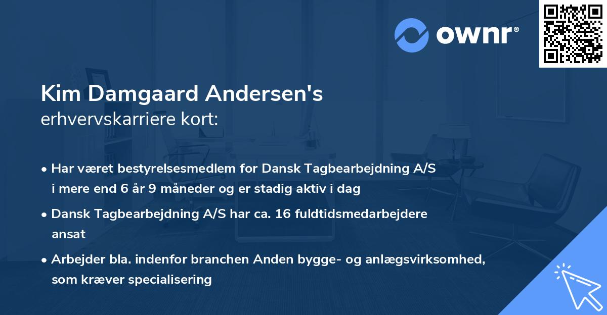 Kim Damgaard Andersen's erhvervskarriere kort