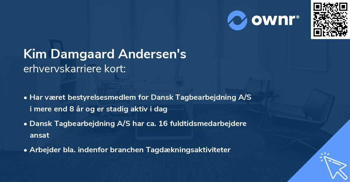 Kim Damgaard Andersen's erhvervskarriere kort