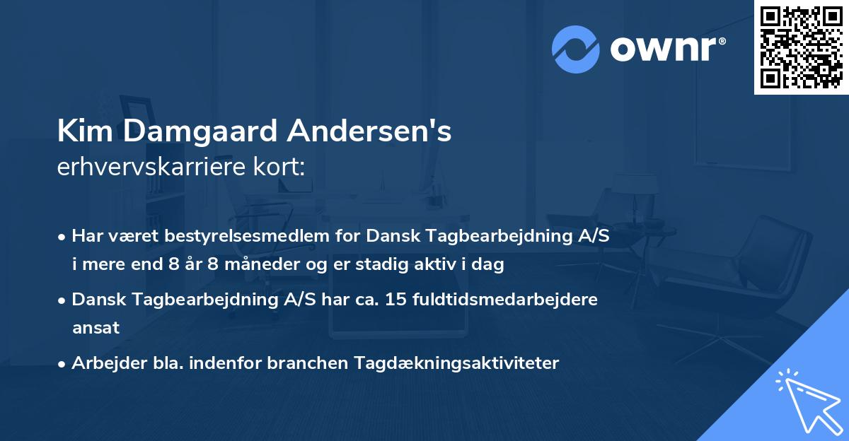 Kim Damgaard Andersen's erhvervskarriere kort