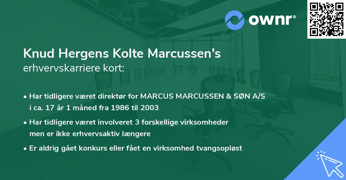 Knud Hergens Kolte Marcussen's erhvervskarriere kort
