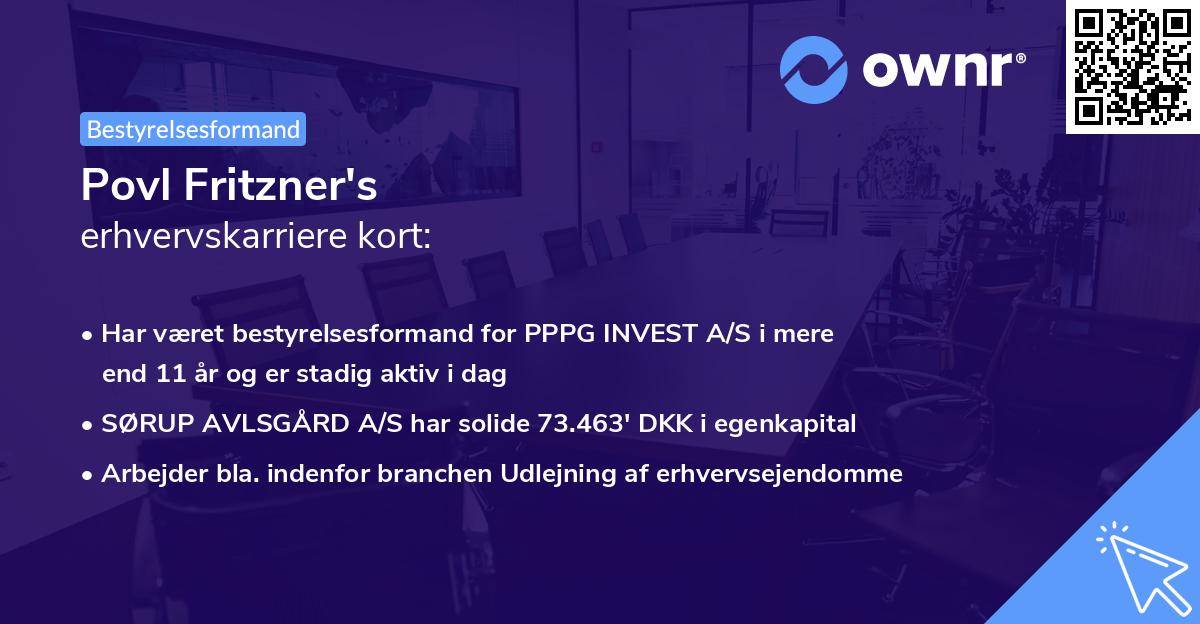 Povl Fritzner's erhvervskarriere kort