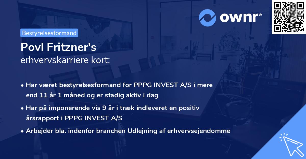 Povl Fritzner's erhvervskarriere kort