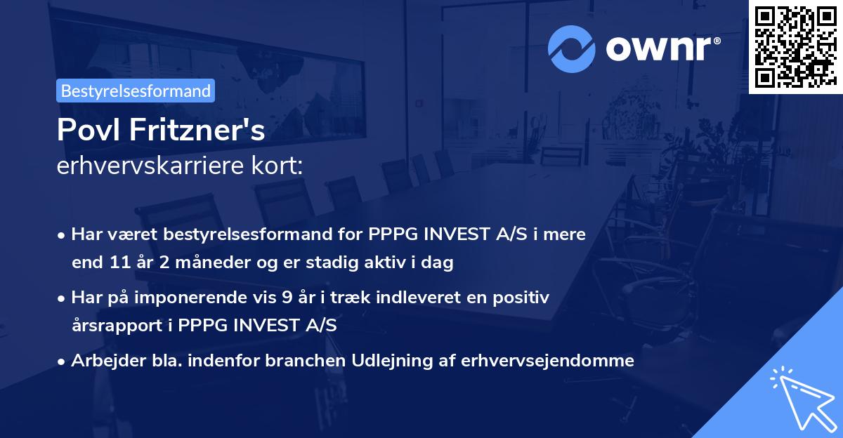 Povl Fritzner's erhvervskarriere kort