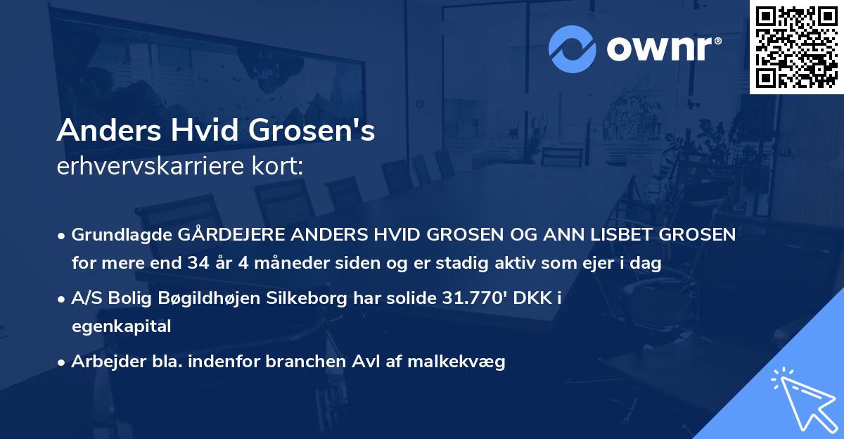 Anders Hvid Grosen's erhvervskarriere kort