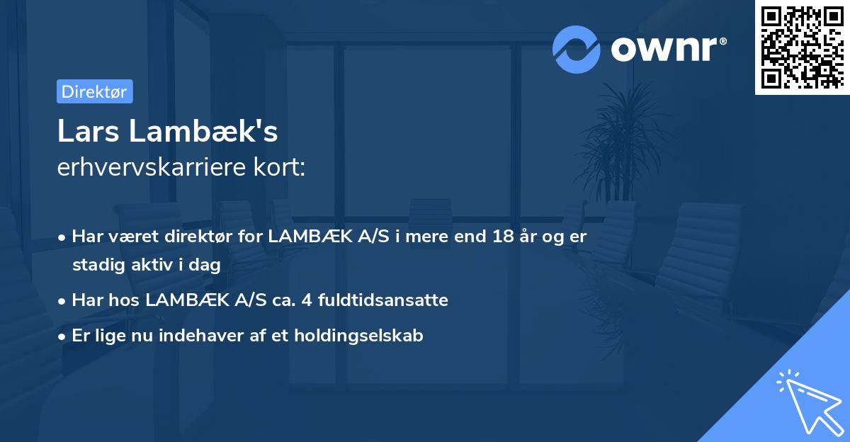Lars Lambæk's erhvervskarriere kort