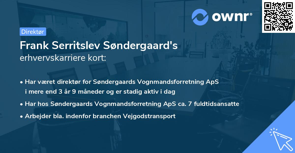 Frank Serritslev Søndergaard's erhvervskarriere kort