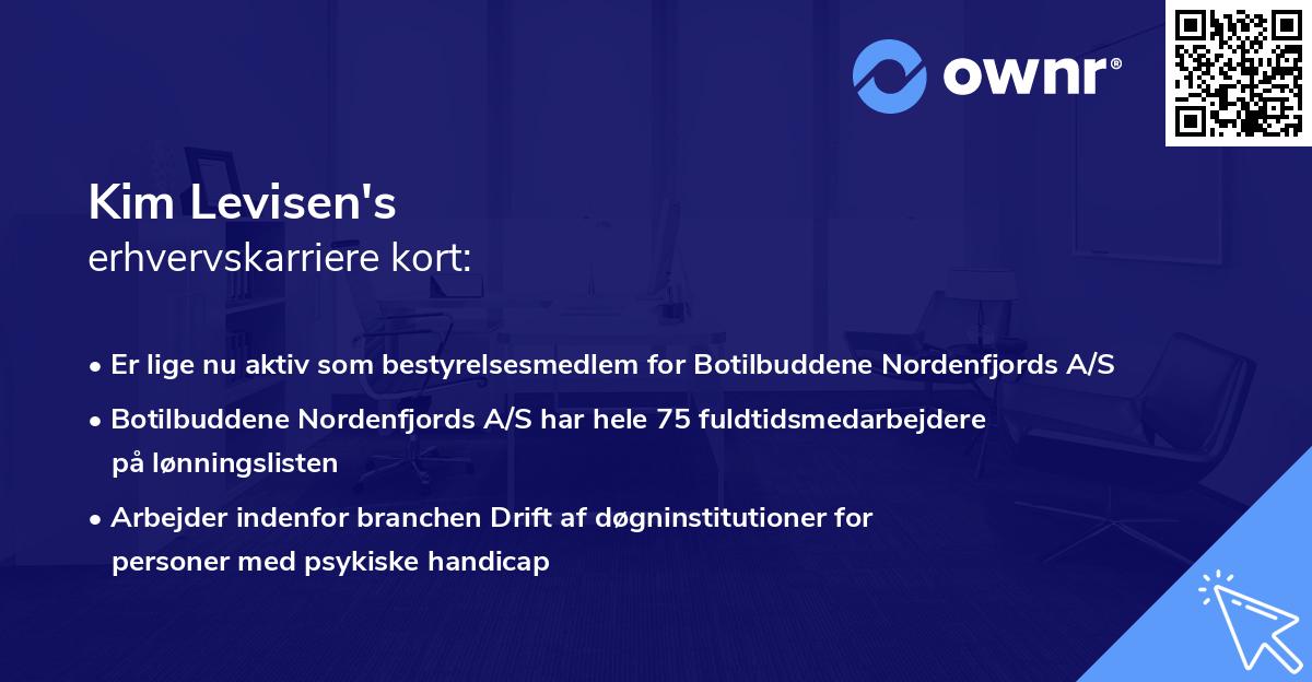 Kim Levisen's erhvervskarriere kort