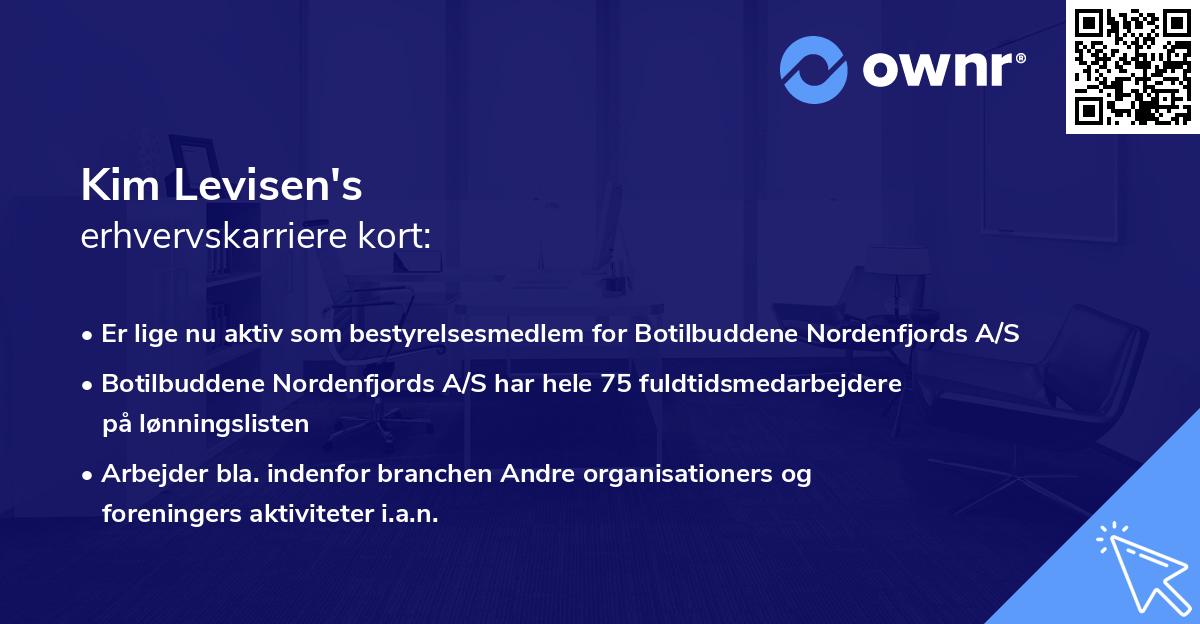 Kim Levisen's erhvervskarriere kort
