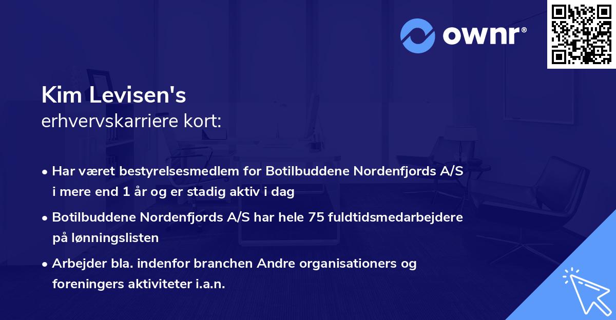 Kim Levisen's erhvervskarriere kort
