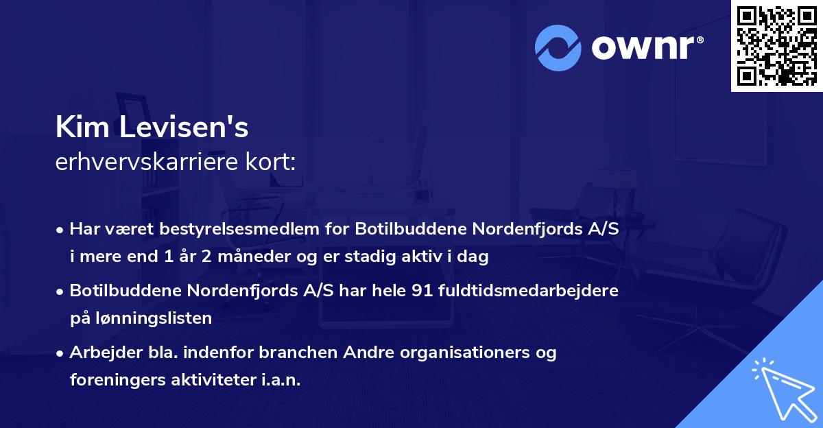 Kim Levisen's erhvervskarriere kort