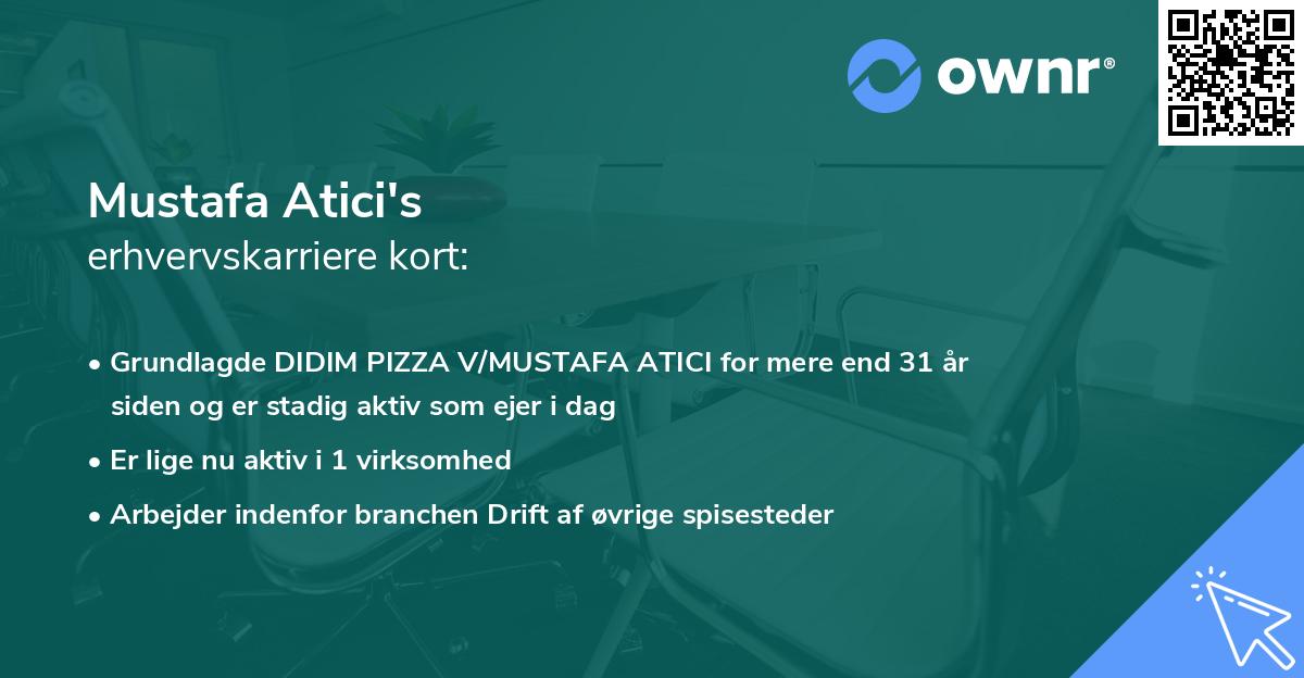 Mustafa Atici's erhvervskarriere kort