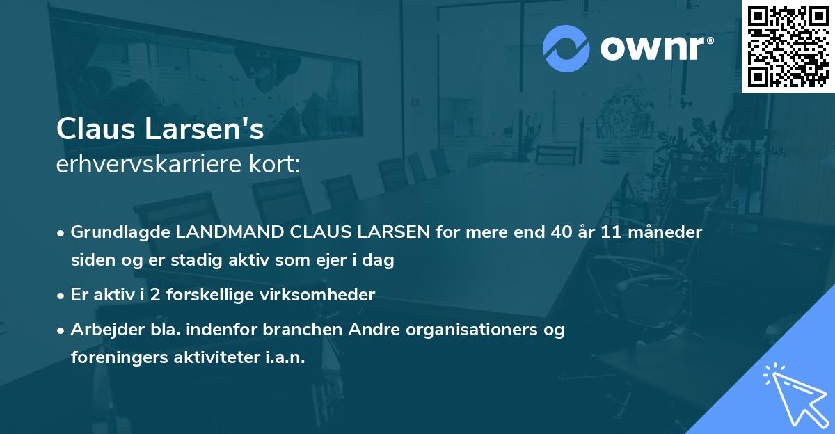 Claus Larsen's erhvervskarriere kort