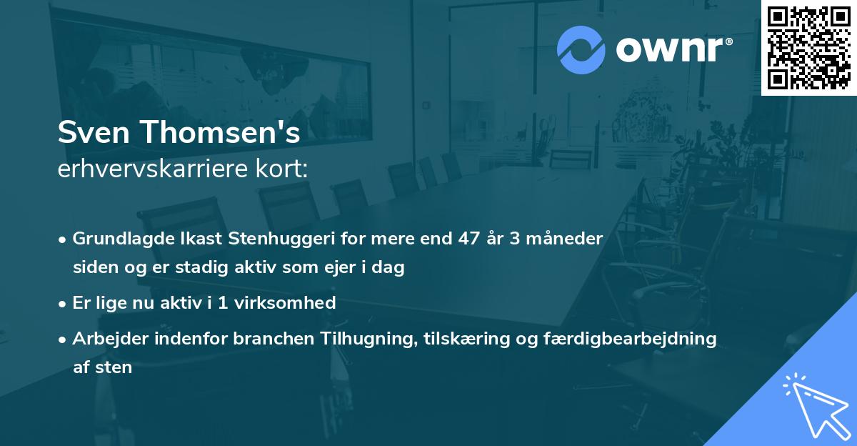 Sven Thomsen's erhvervskarriere kort