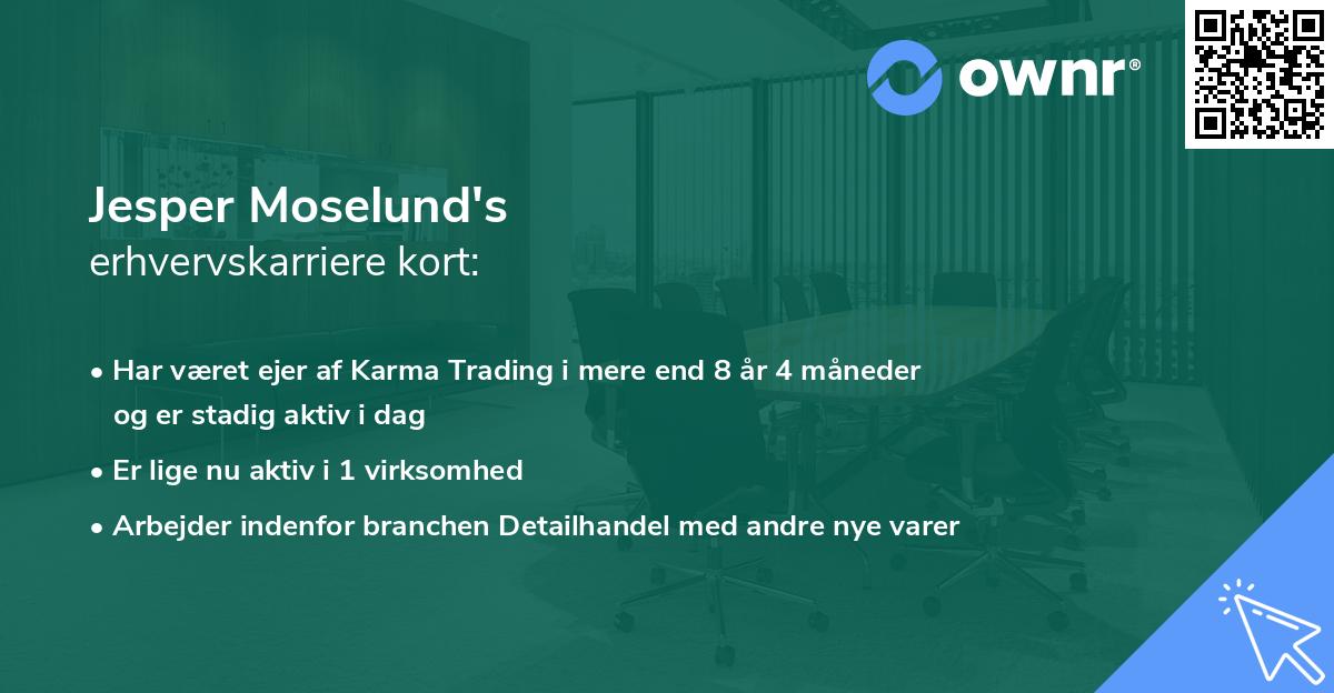 Jesper Moselund's erhvervskarriere kort