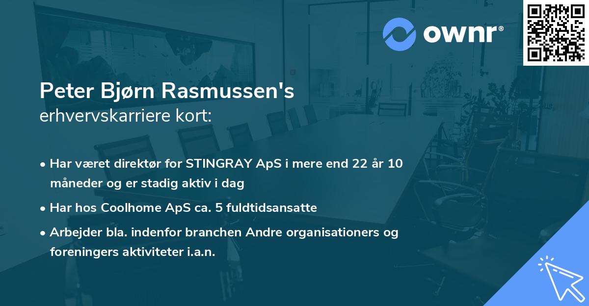 Peter Bjørn Rasmussen's erhvervskarriere kort