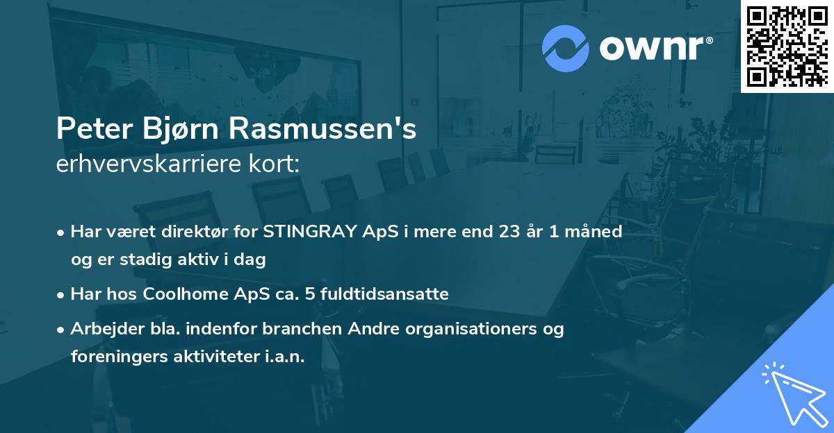 Peter Bjørn Rasmussen's erhvervskarriere kort