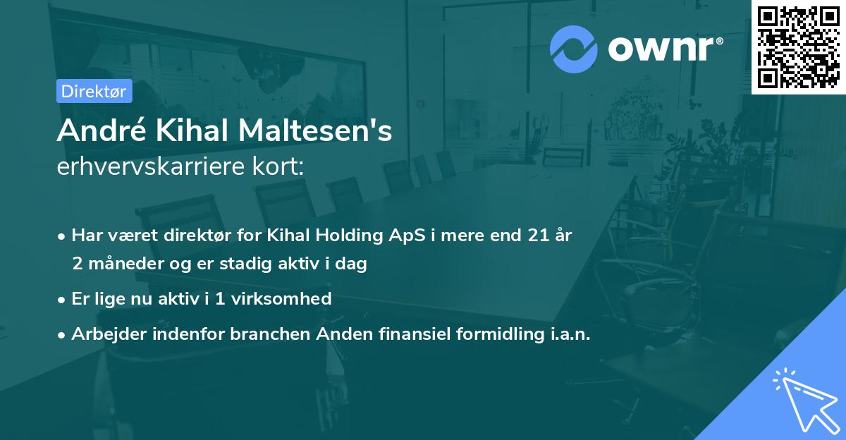 André Kihal Maltesen's erhvervskarriere kort