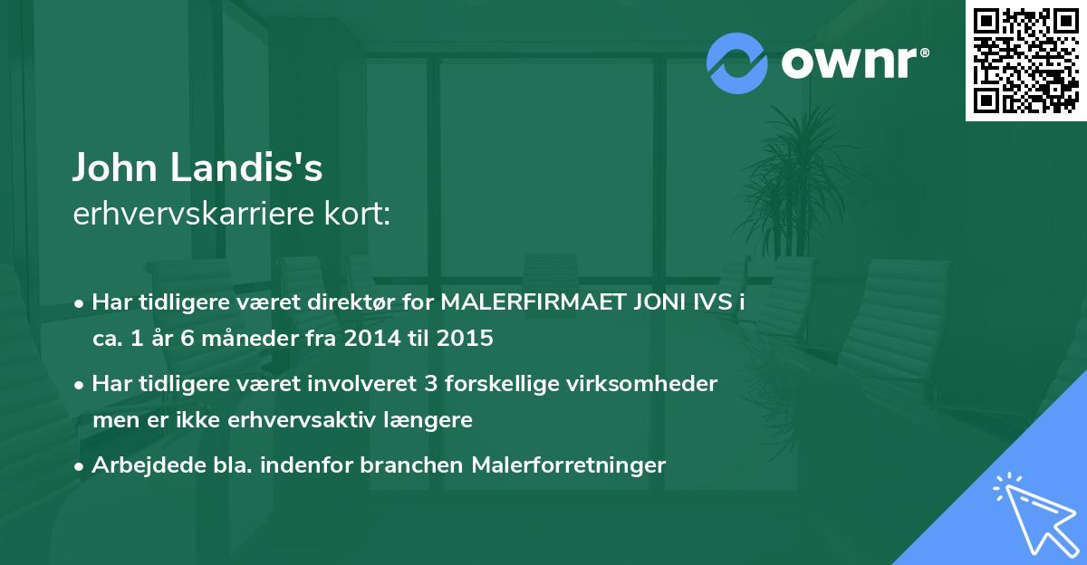 John Landis's erhvervskarriere kort