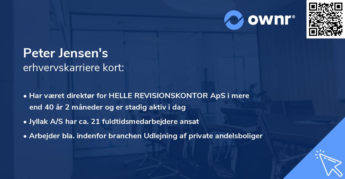 Peter Jensen's erhvervskarriere kort