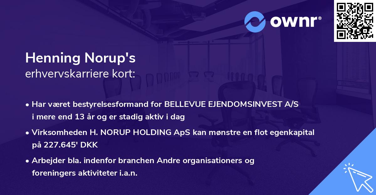 Henning Norup's erhvervskarriere kort