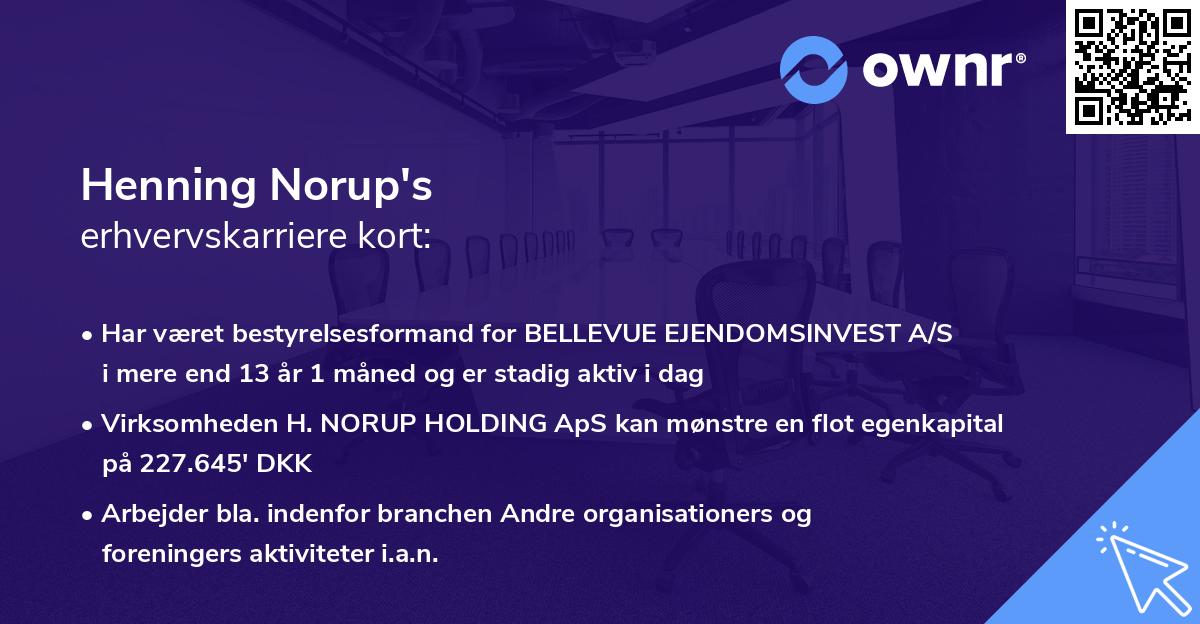 Henning Norup's erhvervskarriere kort