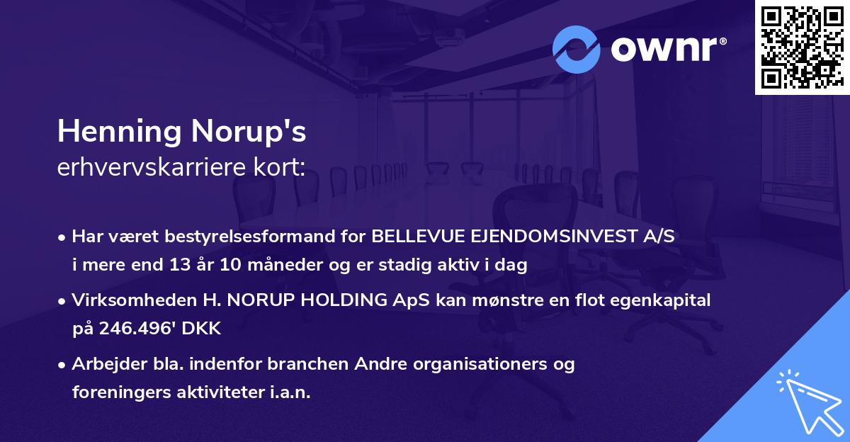 Henning Norup's erhvervskarriere kort