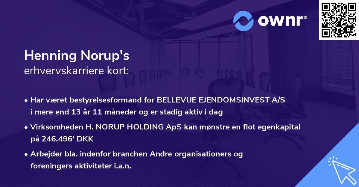Henning Norup's erhvervskarriere kort