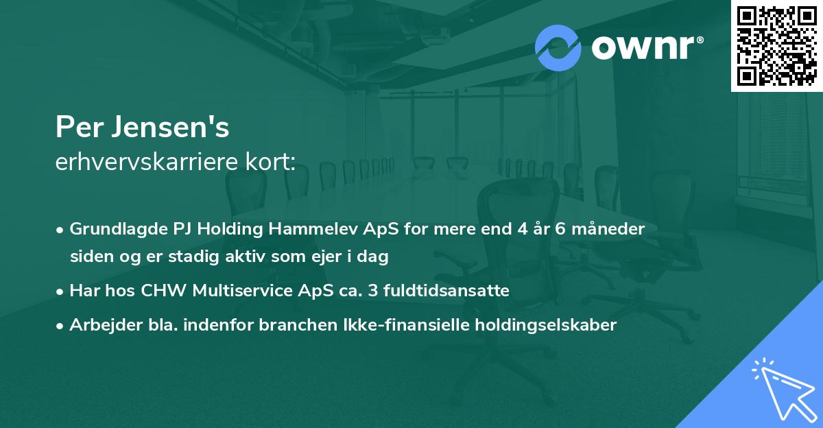 Per Jensen's erhvervskarriere kort
