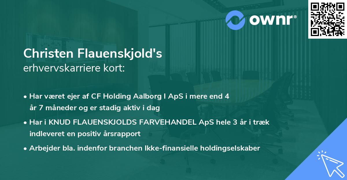 Christen Flauenskjold's erhvervskarriere kort