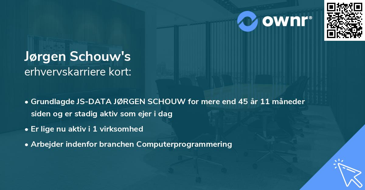 Jørgen Schouw's erhvervskarriere kort