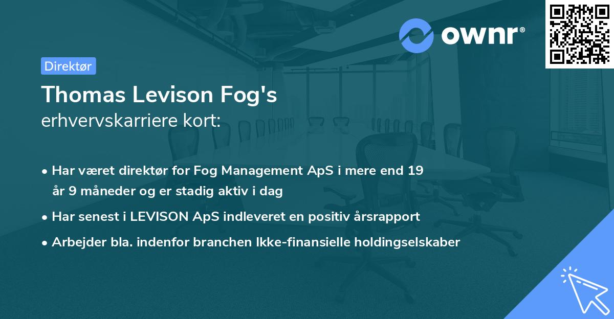 Thomas Levison Fog's erhvervskarriere kort