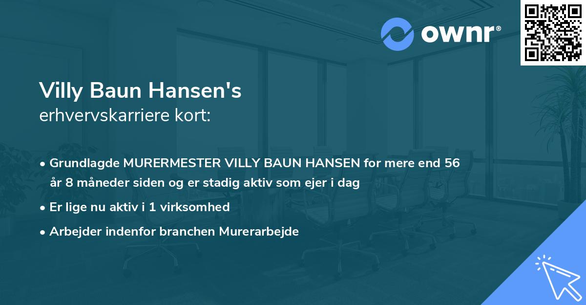 Villy Baun Hansen's erhvervskarriere kort