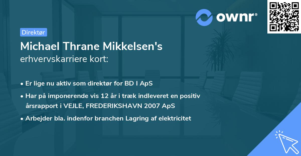 Michael Thrane Mikkelsen's erhvervskarriere kort