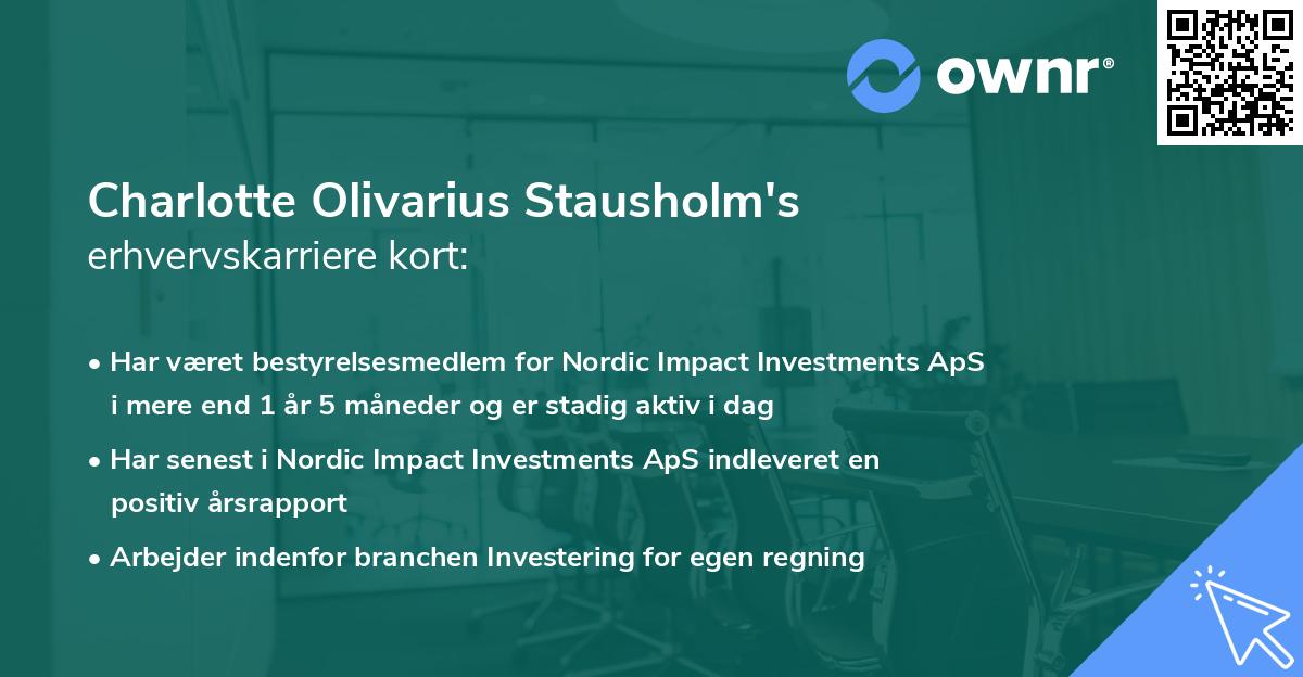 Charlotte Olivarius Stausholm's erhvervskarriere kort