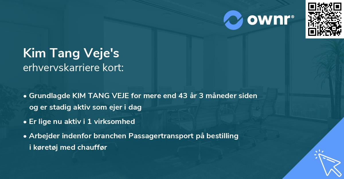 Kim Tang Veje's erhvervskarriere kort