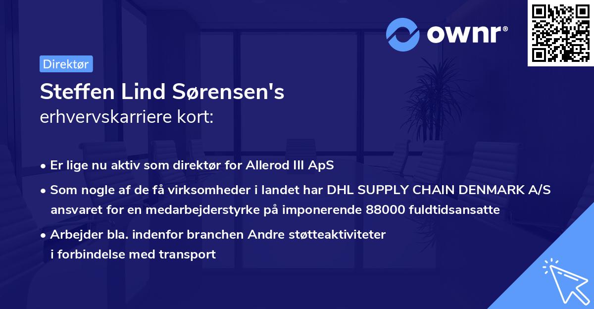 Steffen Lind Sørensen's erhvervskarriere kort