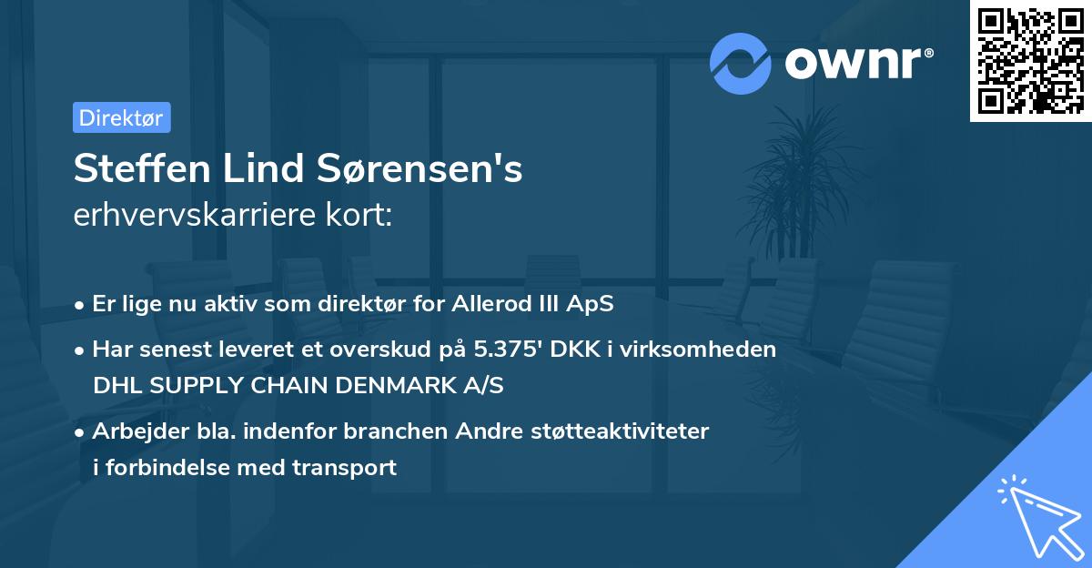 Steffen Lind Sørensen's erhvervskarriere kort