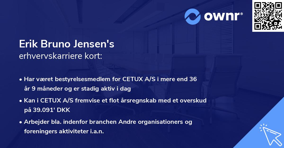 Erik Bruno Jensen's erhvervskarriere kort