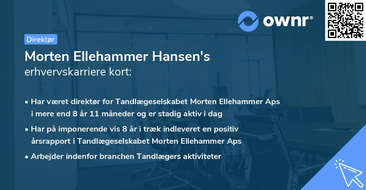 Morten Ellehammer Hansen's erhvervskarriere kort