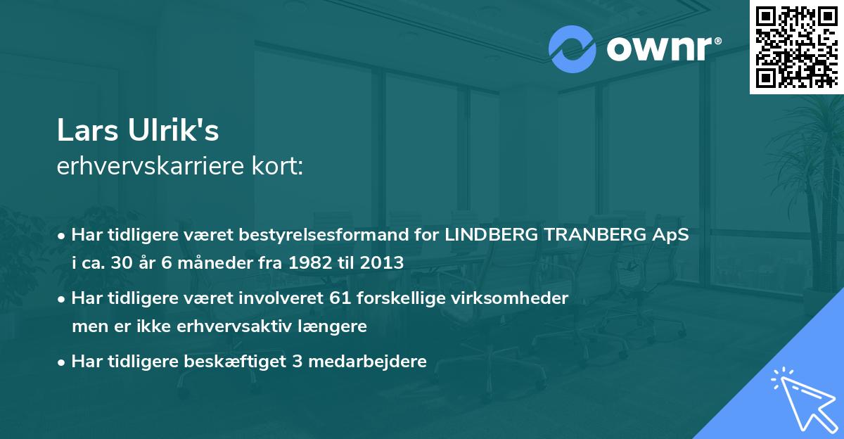 Lars Ulrik's erhvervskarriere kort