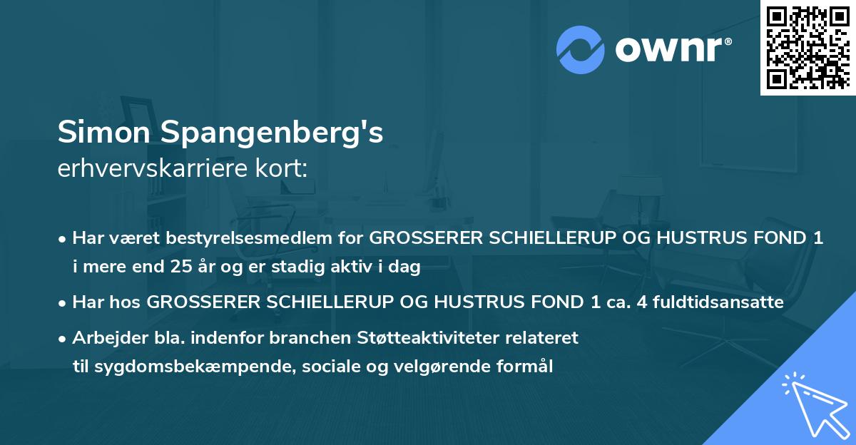 Simon Spangenberg's erhvervskarriere kort