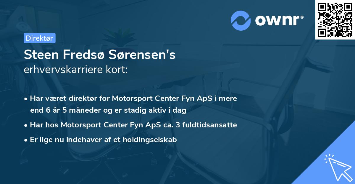 Steen Fredsø Sørensen's erhvervskarriere kort
