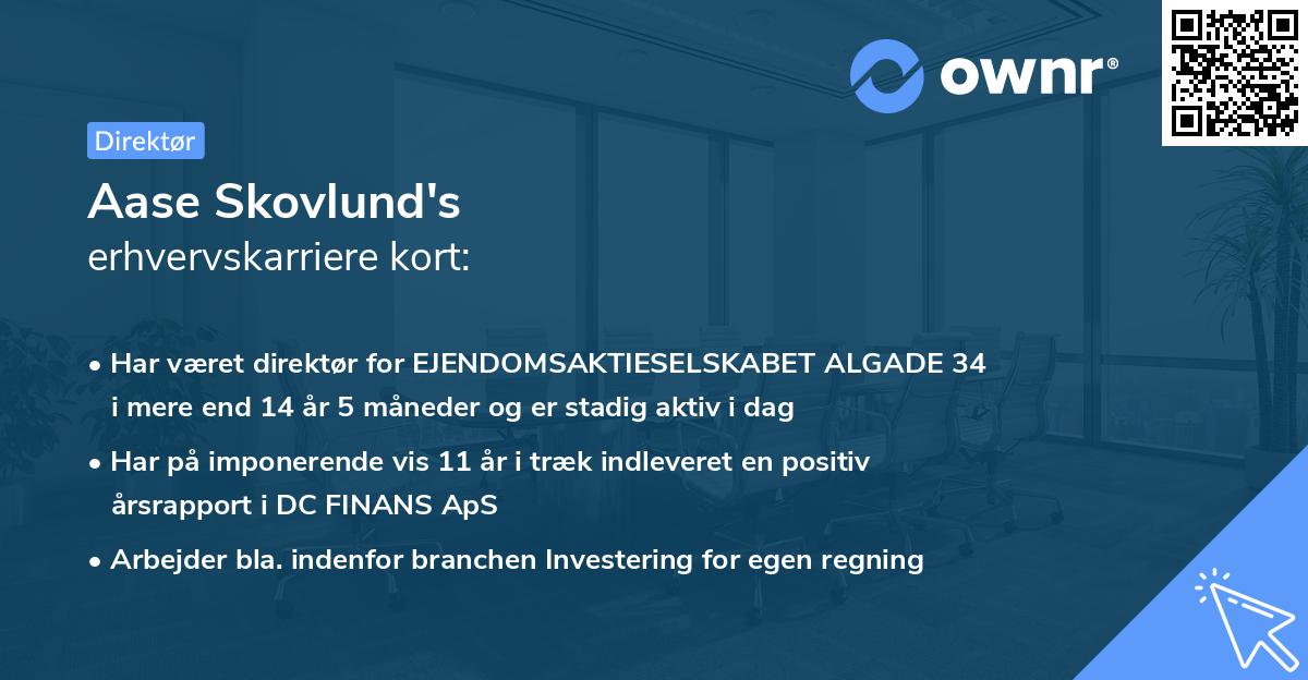 Aase Skovlund's erhvervskarriere kort