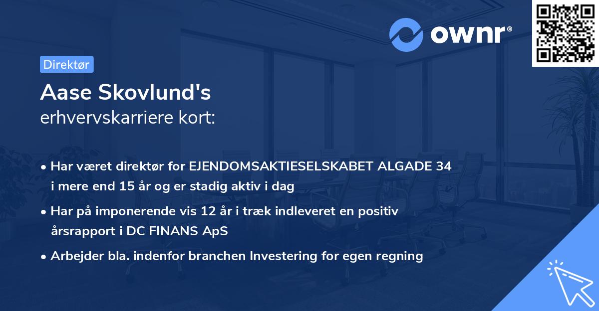 Aase Skovlund's erhvervskarriere kort